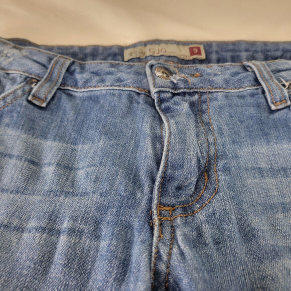 GJG Jeans Juniors 9 Blue Denim Low‎ Rise Womens Destroyed Skinny Leg Distressed - Picture 11 of 16